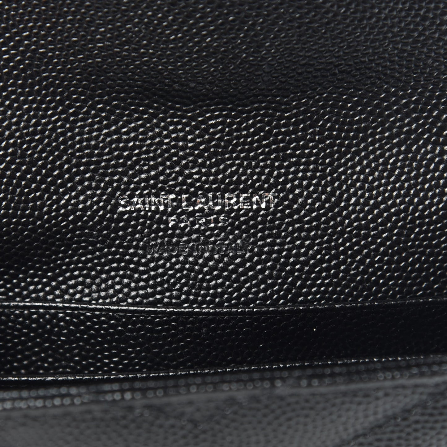 Grain De Poudre Matelasse Chevron Small Monogram Envelope Wallet Black