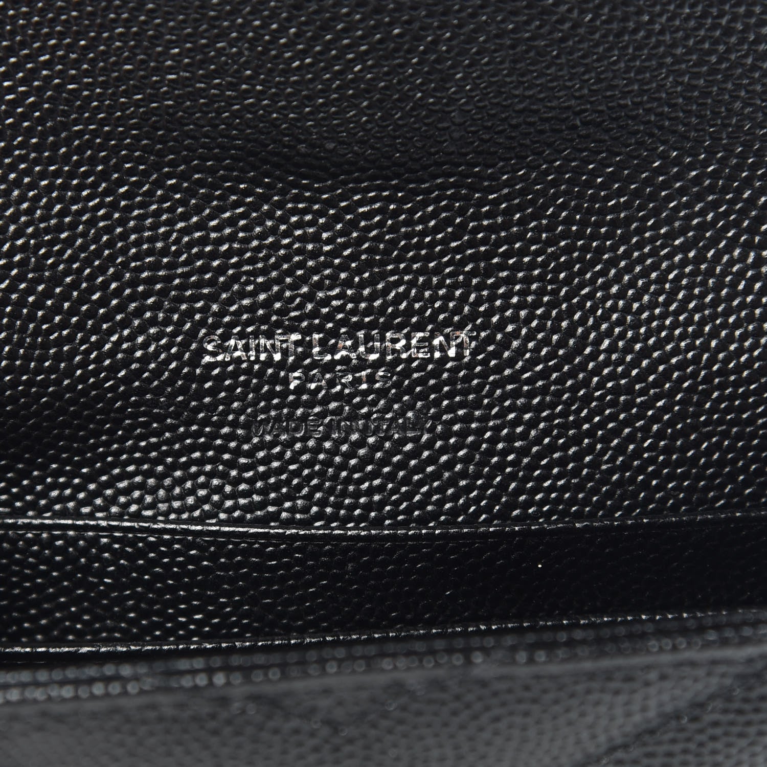 Saint Laurent Grain De Poudre Matelasse Chevron Small Monogram Envelope Wallet Black 6 of 7
