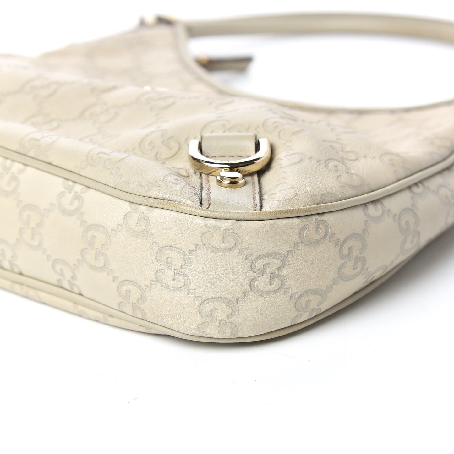 Guccissima Medium Abbey D Ring Hobo Off White