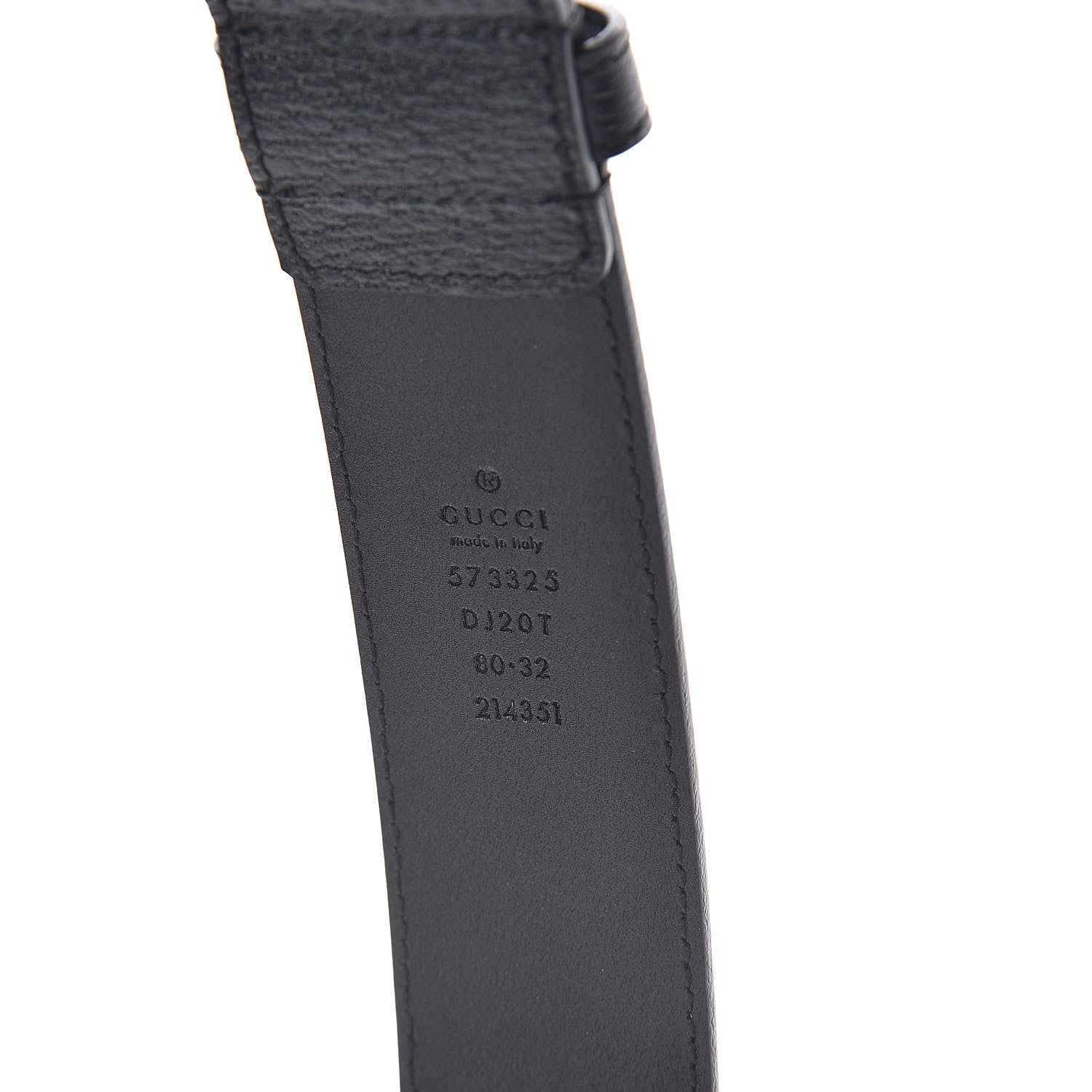 Gucci Textured Dollar Calfskin 40mm Belt 80 32 Black 6 of 6