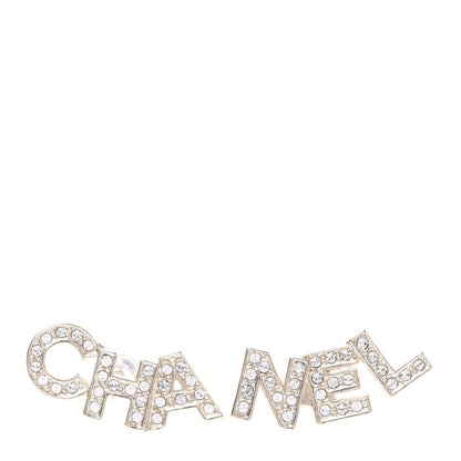Chanel Crystal Pearl Signature Stud Earrings Gold 1 of 5