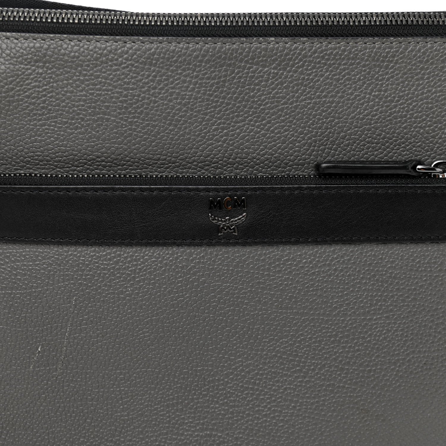 MCM Calfskin Messenger Bag Charcoal 9 of 16