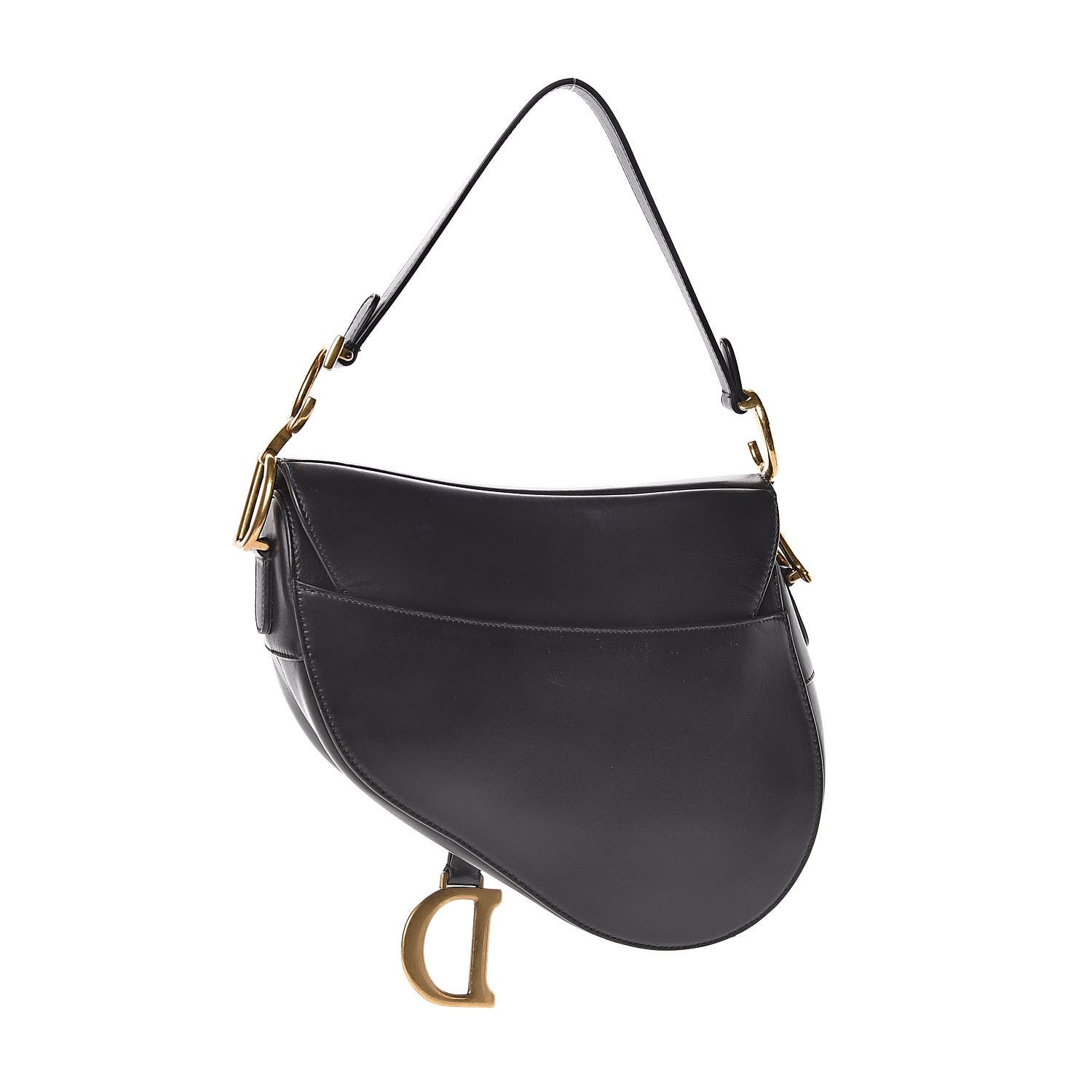 Christian Dior Calfskin Saddle Bag Black 3 of 12