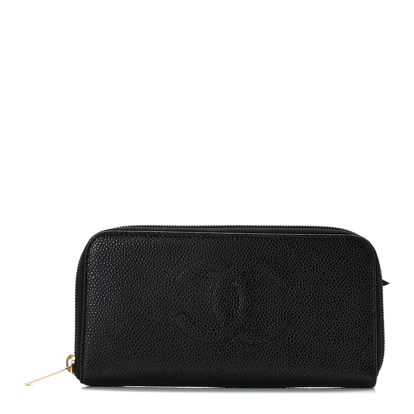 Caviar Large Timeless CC Zip Around Wallet Black