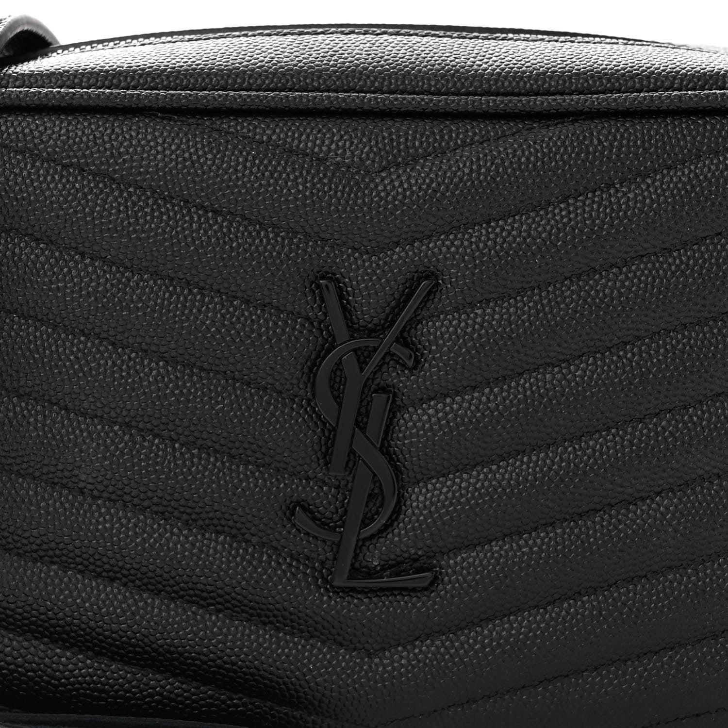 Saint Laurent Grain De Poudre Matelasse Monochrome Monogram Mini Lou Camera Bag Black 8 of 12