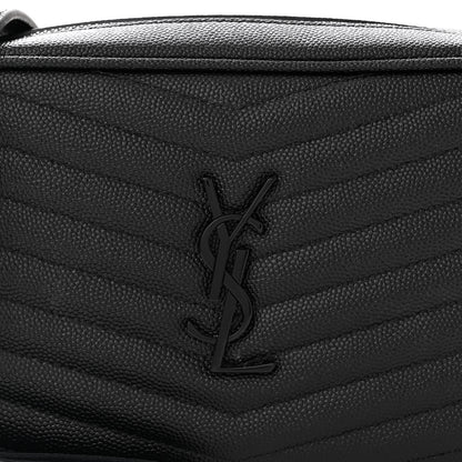 Saint Laurent Grain De Poudre Matelasse Monochrome Monogram Mini Lou Camera Bag Black 8 of 12