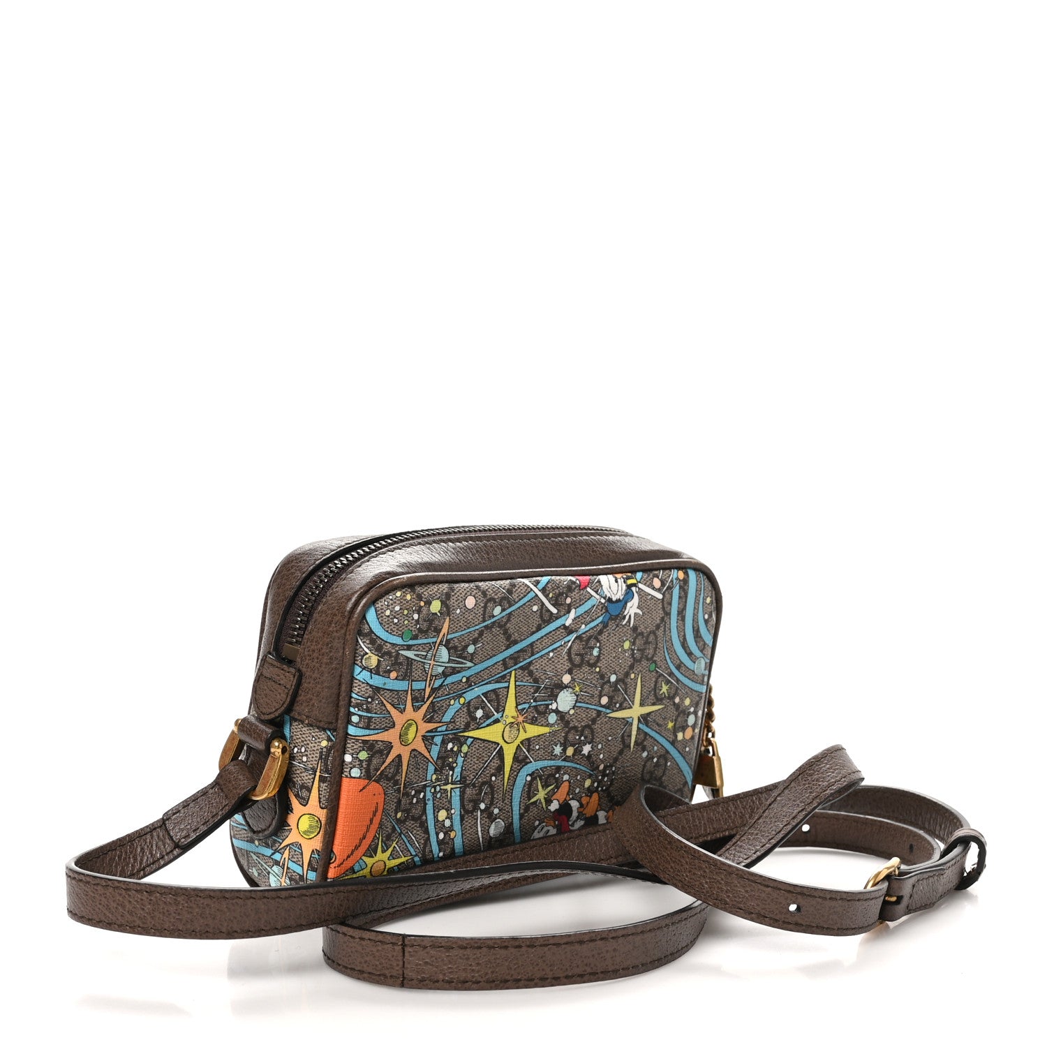Gucci X DISNEY GG Supreme Monogram Donald Duck Interlocking G Shoulder Bag Beige Multicolor New Acero 3 of 10