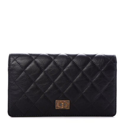 Chanel Aged Calfskin Quilted Reissue Yen Wallet Black 1 of 6