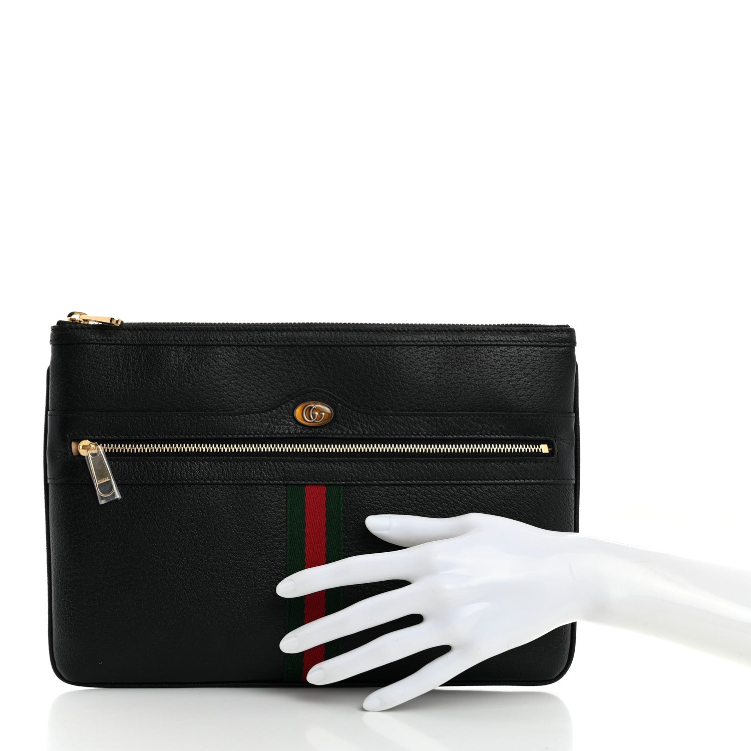 Gucci Calfskin Large Ophidia Pouch Clutch Black 2 of 8