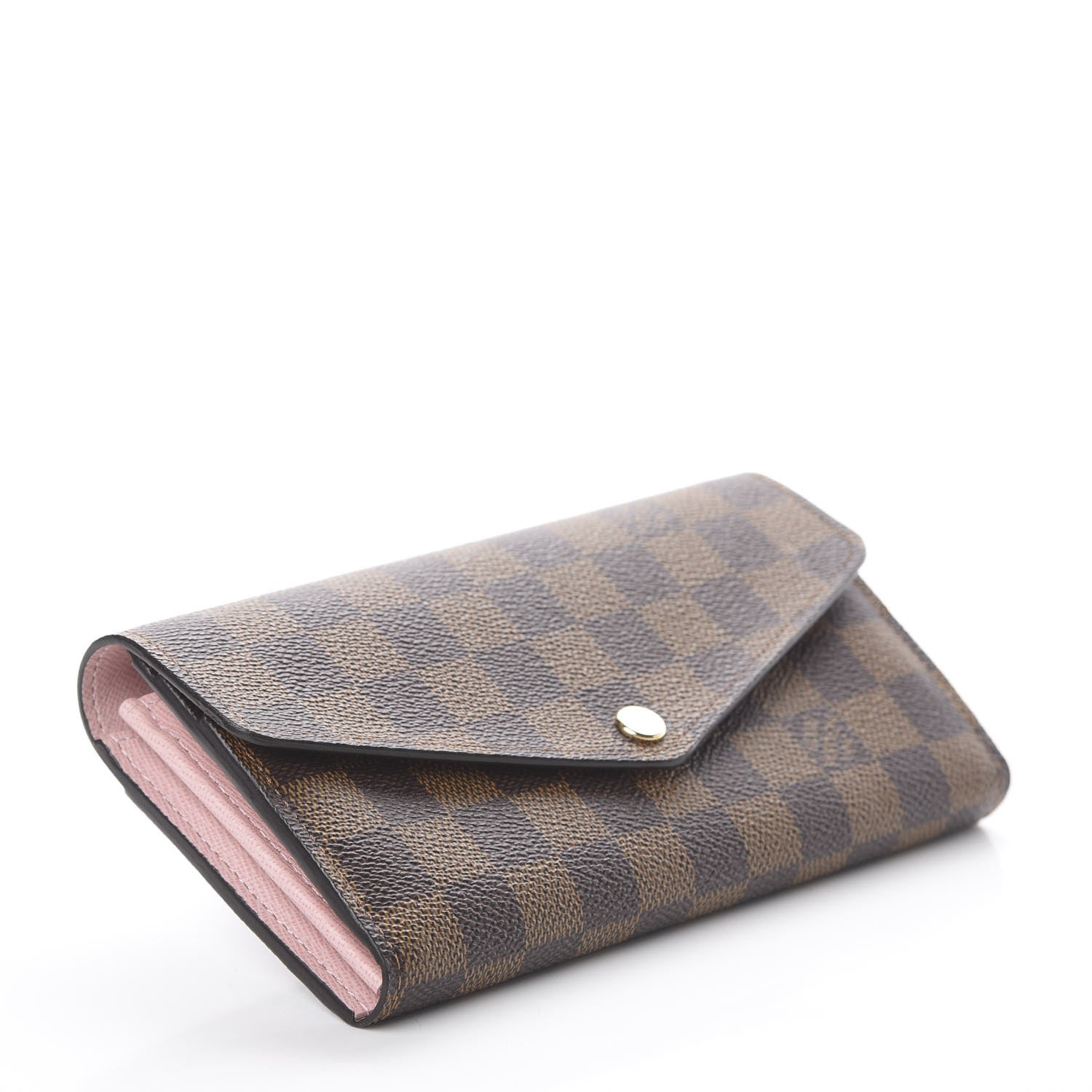 Louis Vuitton Damier Ebene Sarah Wallet NM Rose Ballerine 3 of 5