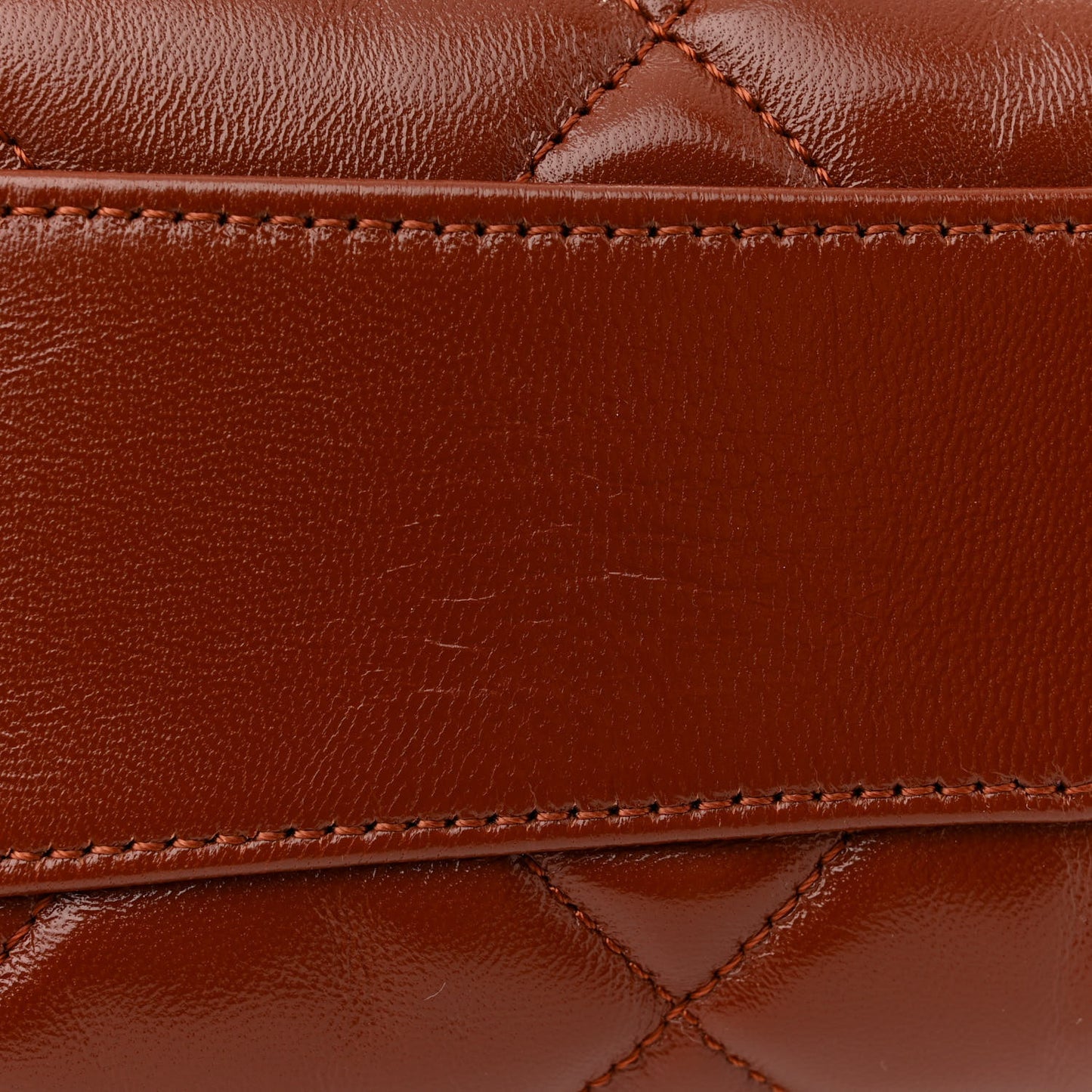 Shiny Crumpled Lambskin Quilted Small CC Funky Town Hobo Brown