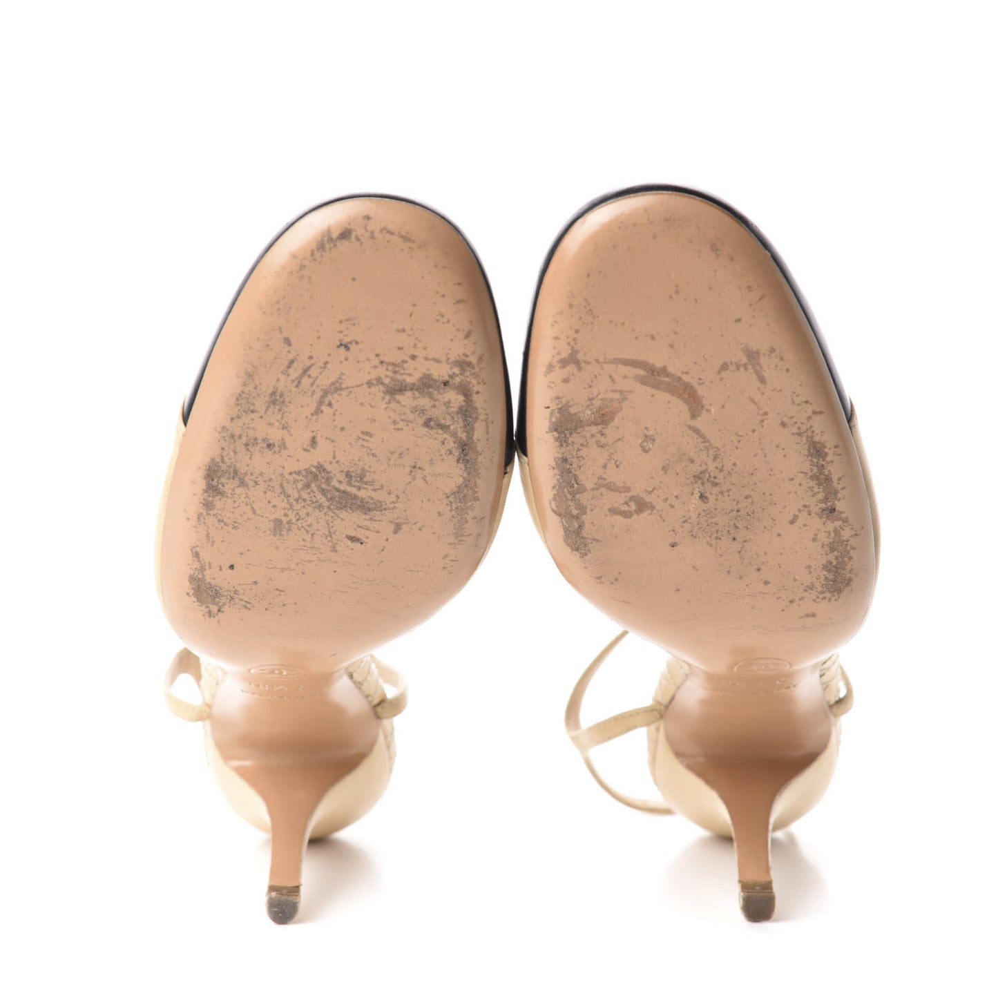 Lambskin Cap Toe CC Pumps 38.5 Black Beige