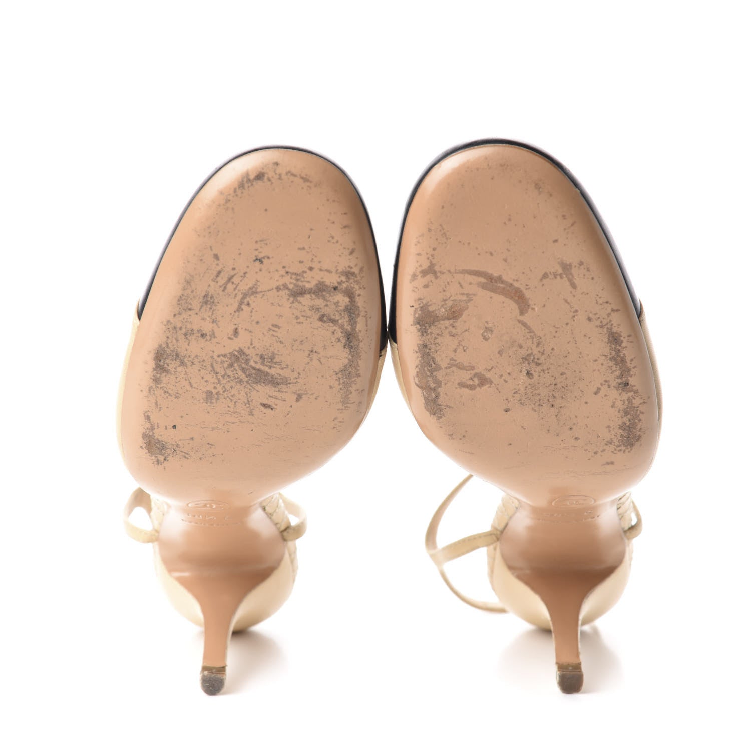 Chanel Lambskin Cap Toe CC Pumps 38.5 Black Beige 6 of 10