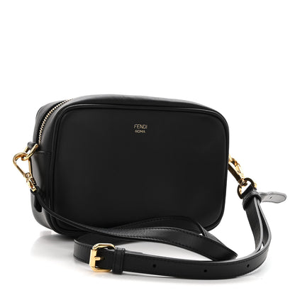 Fendi Vitello Century Bi-Color FF 1974 Embossed Mini Camera Case Maya Black 3 of 11