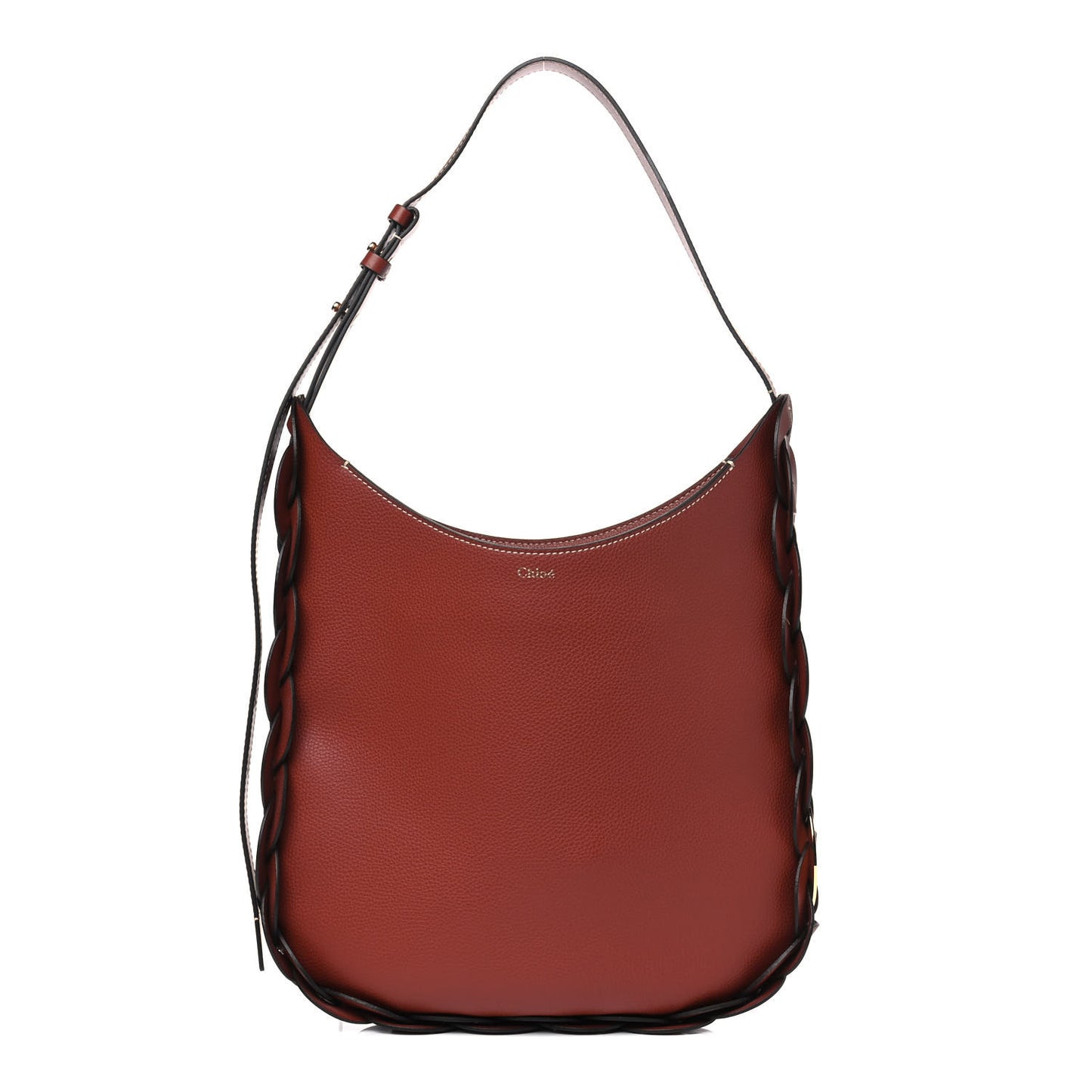 Small Grain Smooth Calfskin Medium Darryl Hobo Sepia Brown