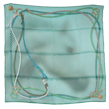 Hermes Silk Cheval Mirage Scarf 70 Vert Taupe Emeraude 2 of 7