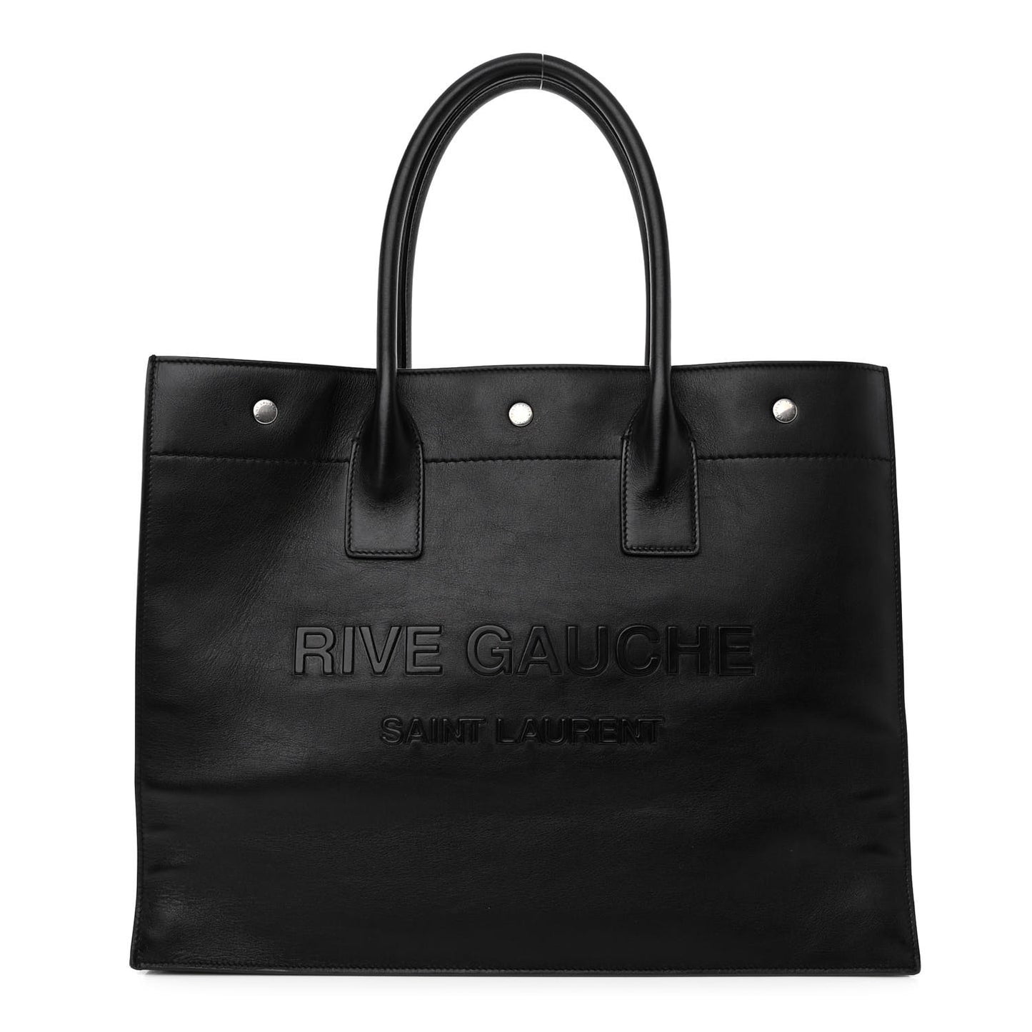 Smooth Calfskin Rive Gauche Small Tote Black