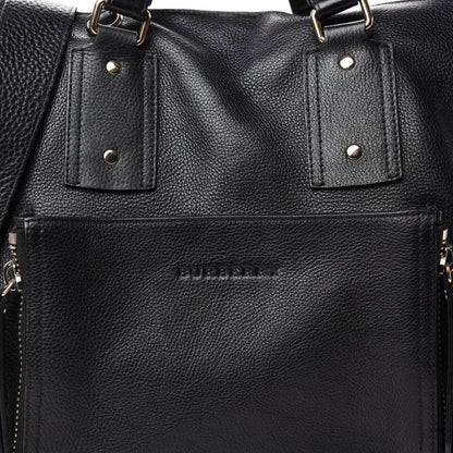 Burberry Grainy Calfskin House Check Tote Black 13 of 13