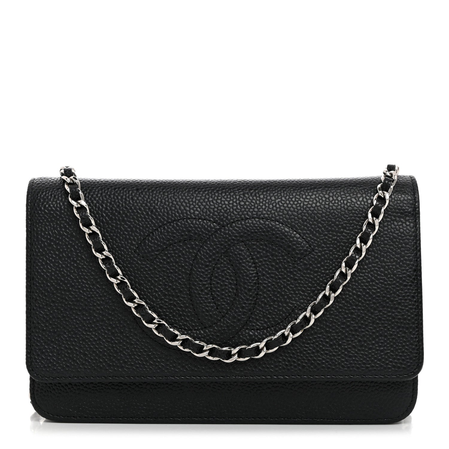 Chanel Caviar Timeless CC Wallet On Chain WOC Black 1 of 10