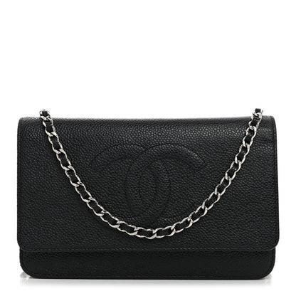 Chanel Caviar Timeless CC Wallet On Chain WOC Black 1 of 10