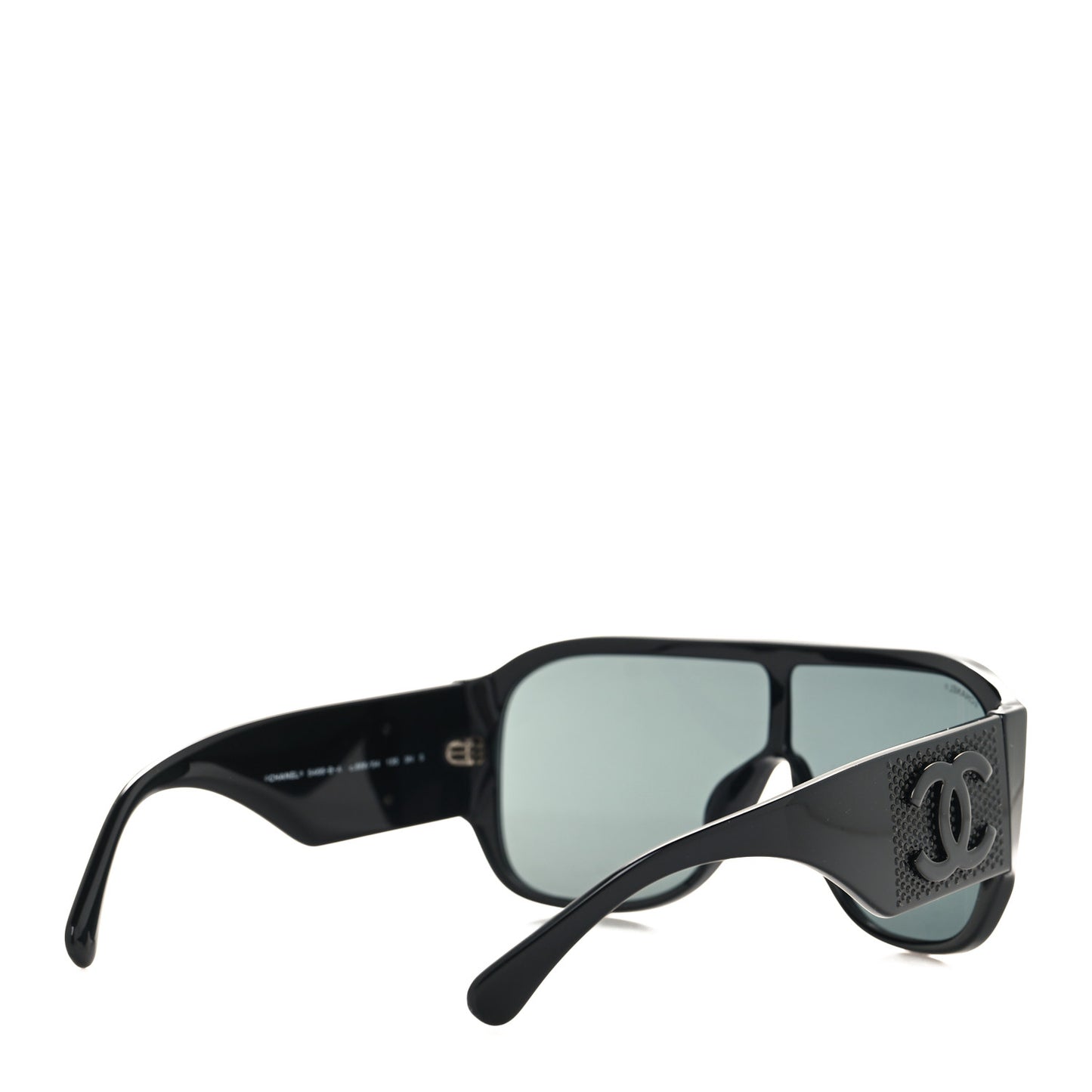 Acetate Crystal CC Shield Sunglasses 5466-B-A Black