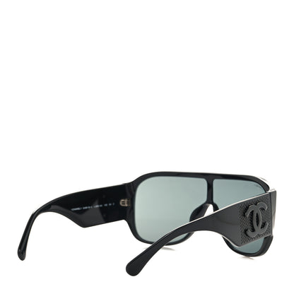 Chanel Acetate Crystal CC Shield Sunglasses 5466-B-A Black 4 of 6