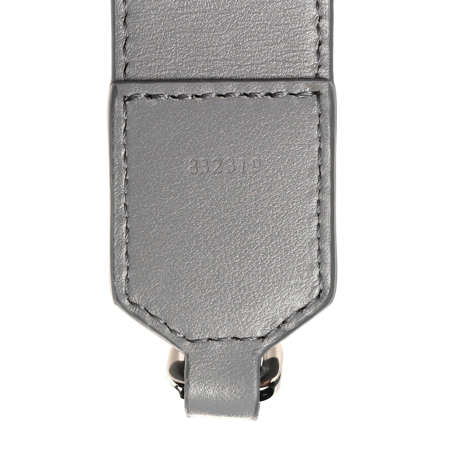Satin Calfskin Embossed Anagram Strap Pearl Grey