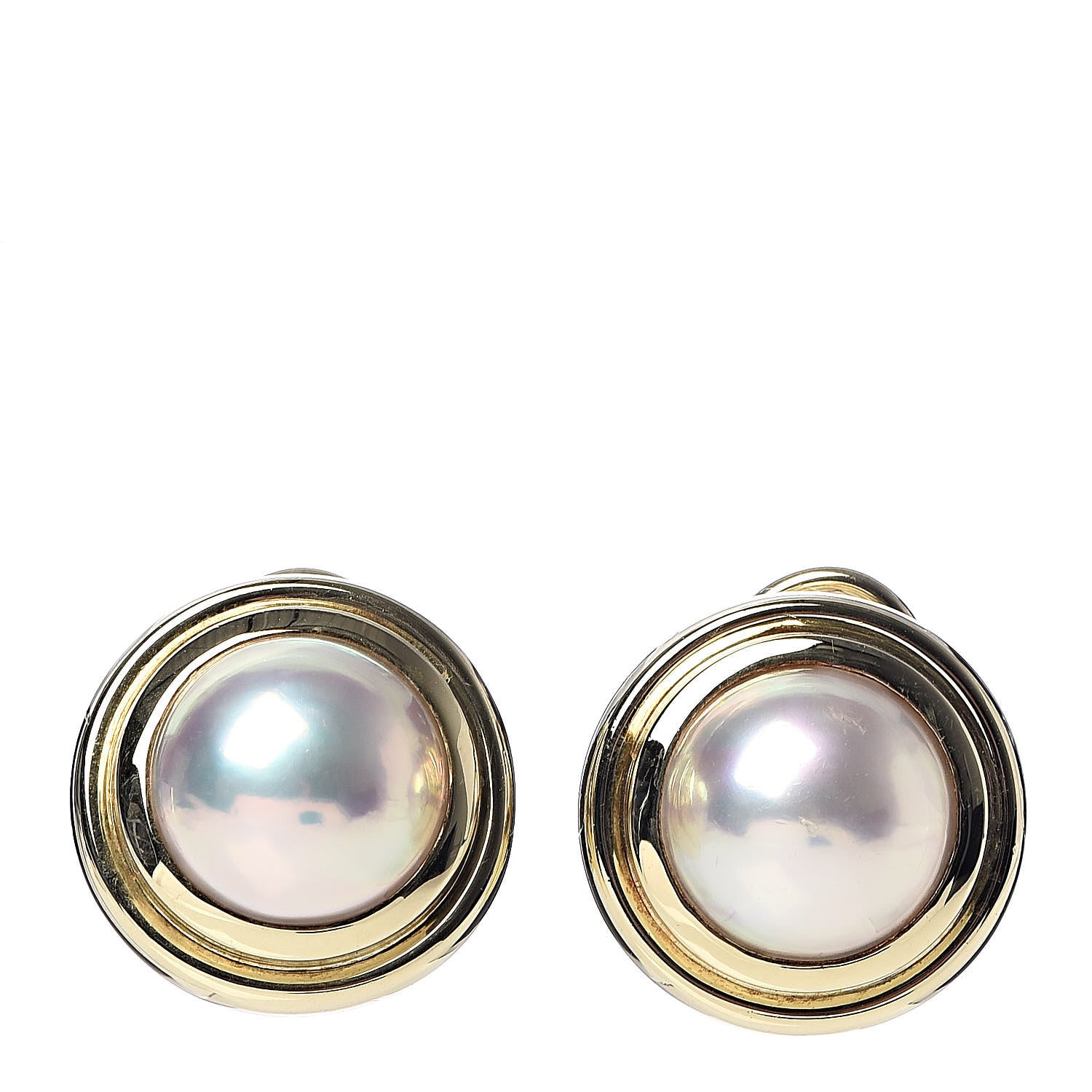 Tiffany 18K Yellow Gold Pearl 12mm Paloma Picasso Clip On Earrings 1 of 5
