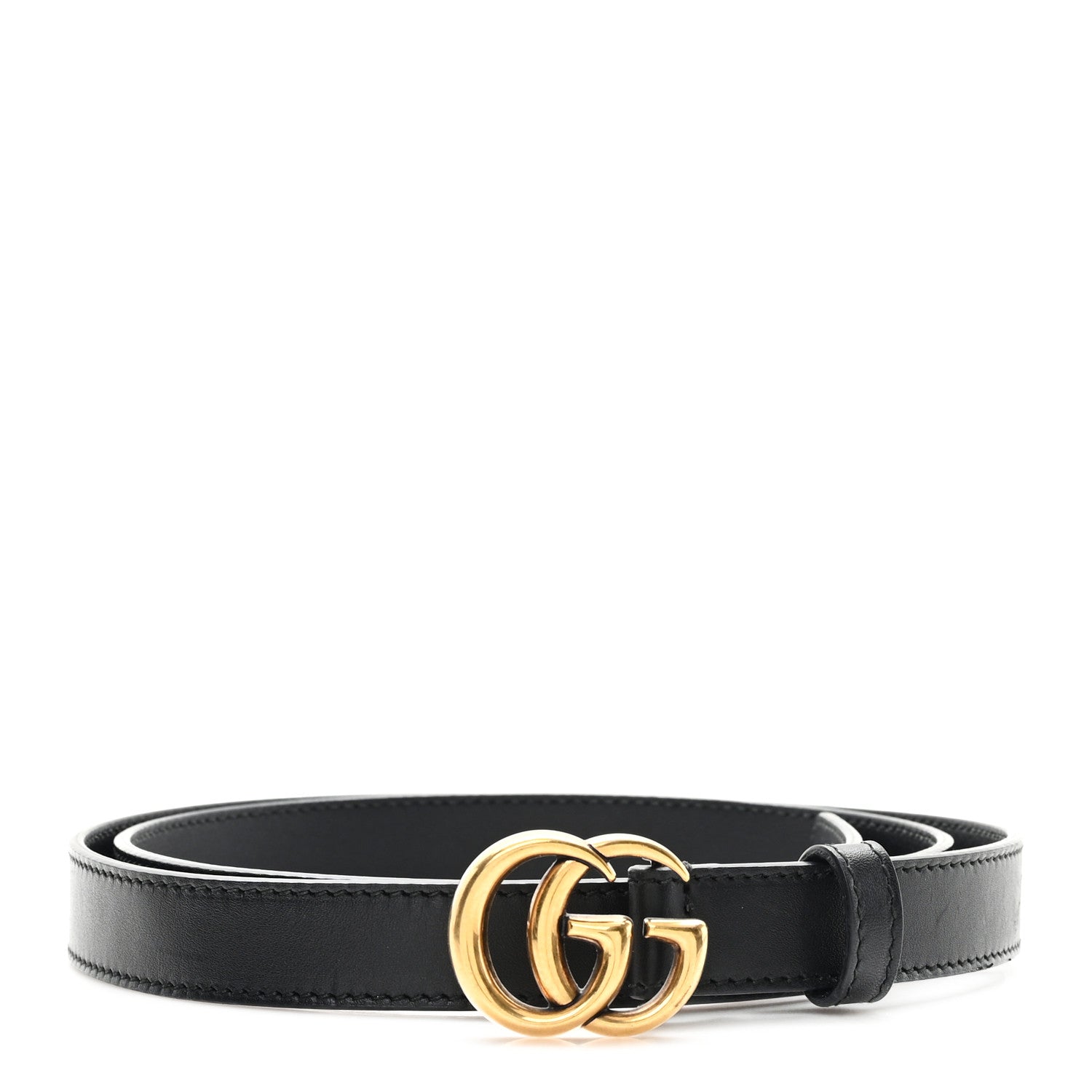Gucci Calfskin Double G 20mm Belt 95 38 Black 1 of 5