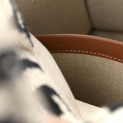 Celine Canvas Small All Over Cabas Thais White Black 7 of 11