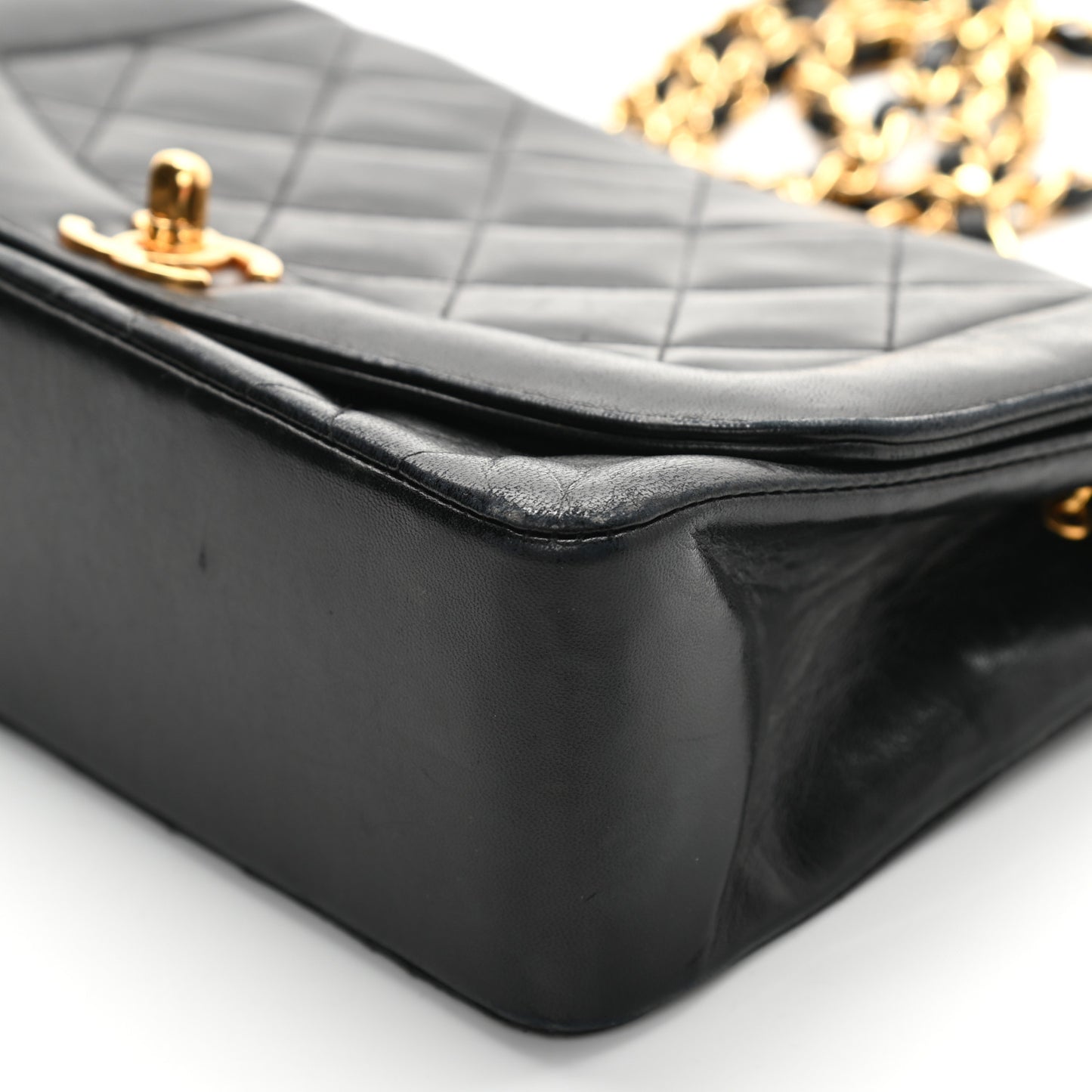 Lambskin Quilted Small Single Flap Black