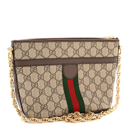 Gucci GG Supreme Monogram Web Ophidia Chain Shoulder Bag Brown 3 of 11