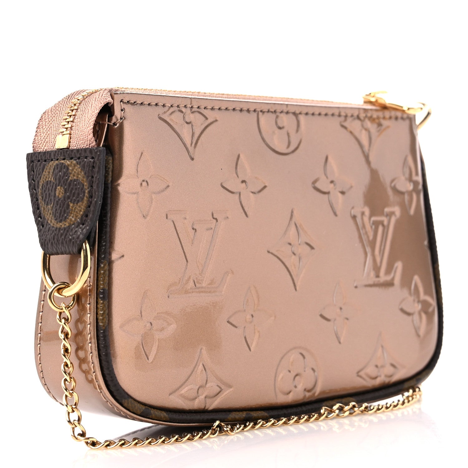 Louis Vuitton Metallic Vernis Mini Pochette Accessories Rose Gold 3 of 9