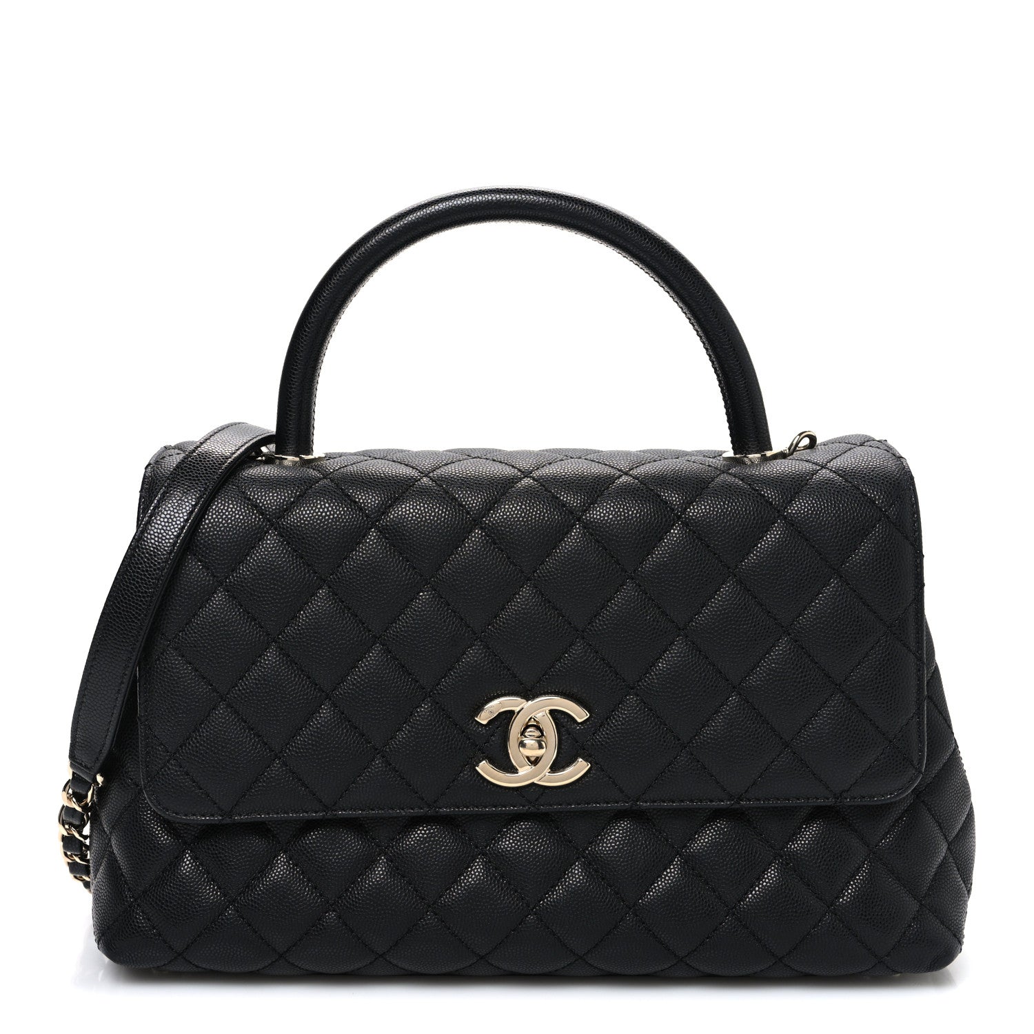 Chanel Caviar Quilted Small Coco Handle Flap Black 1 of 10