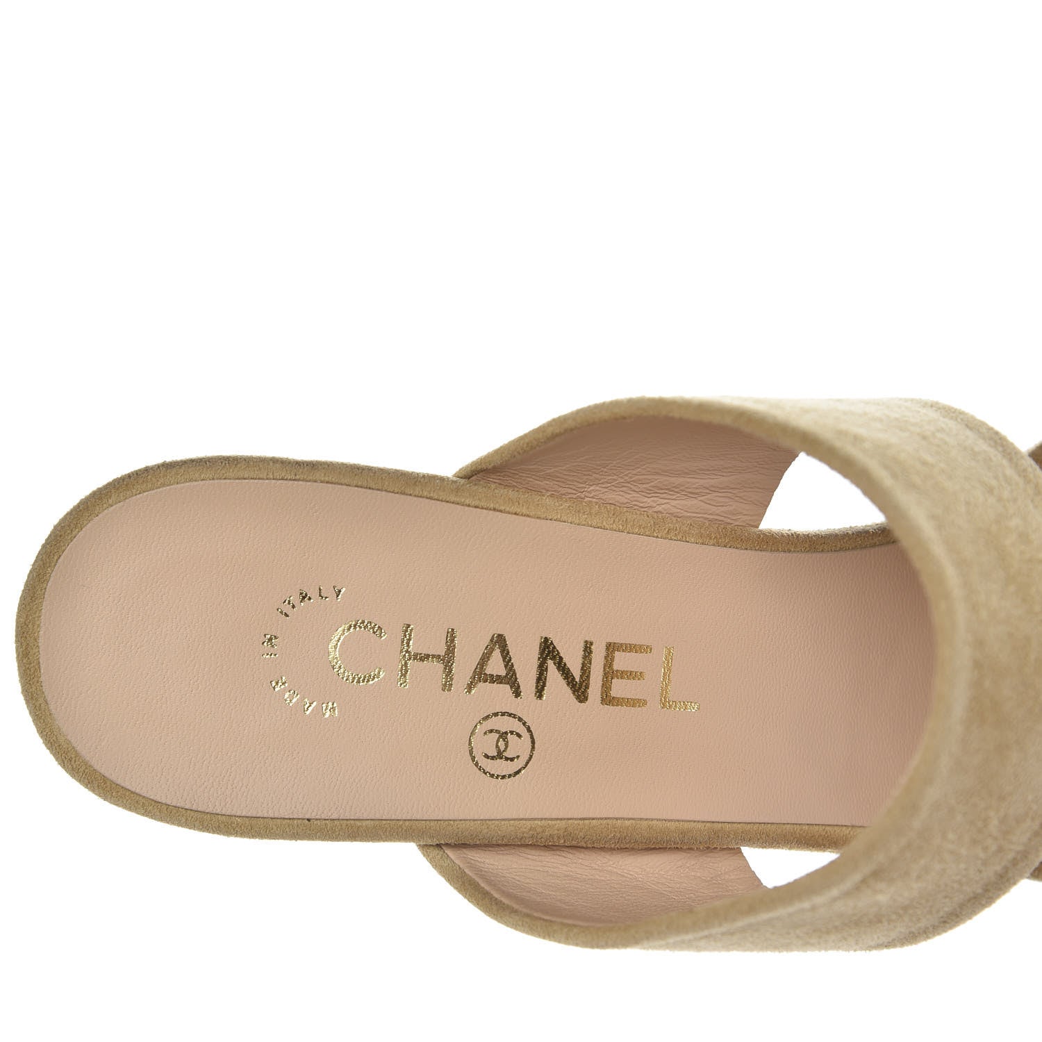 Chanel Suede Pearl Sandals 40 Beige 9 of 9