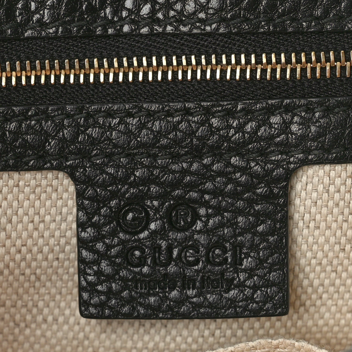 Gucci Pebbled Calfskin Medium Soho Flap Crossbody Black 6 of 10