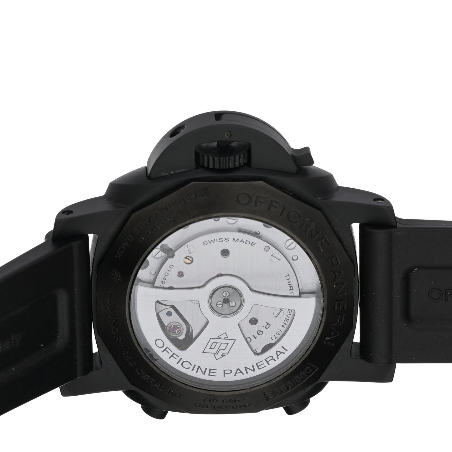 Ceramic Rubber 44mm Luminor 1950 3 Days Chrono Flyback Automatic Watch Black PAM00580