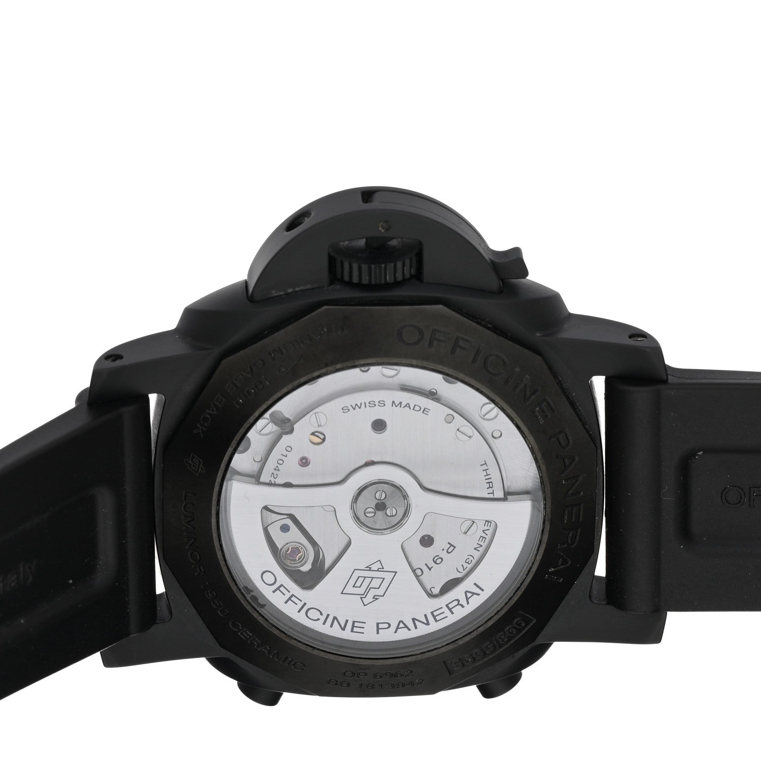 Panerai Ceramic Rubber 44mm Luminor 1950 3 Days Chrono Flyback Automatic Watch Black PAM00580 4 of 5