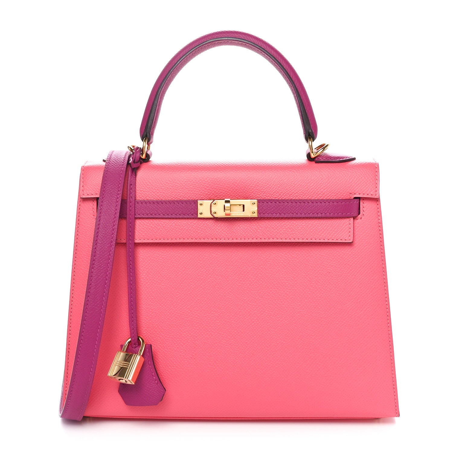 Hermes Epsom Horseshoe Kelly Sellier 25 Rose Azalee Rose Poupre 1 of 11