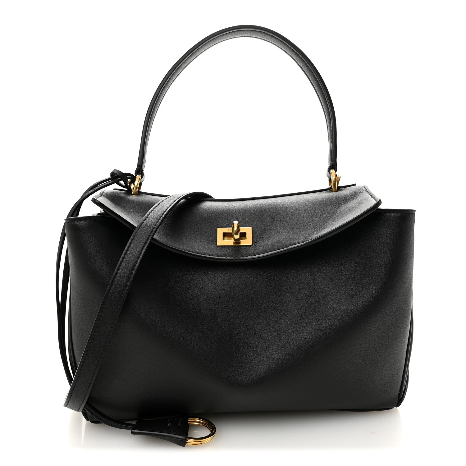 Balenciaga Natural Smooth Calfskin Small Rodeo Top Handle Handbag Black 1 of 9