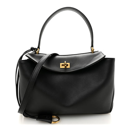 Balenciaga Natural Smooth Calfskin Small Rodeo Top Handle Handbag Black 1 of 9
