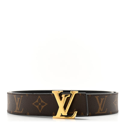 Louis Vuitton Calfskin Monogram 30mm LV Initiales Reversible Belt 90 36 Black 1 of 7