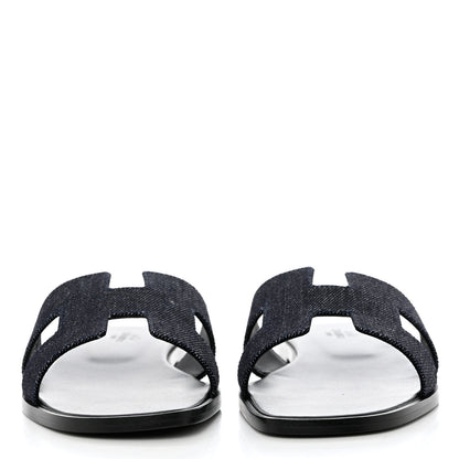 Hermes Denim Oran Sandals 39 Bleu Brut 2 of 9