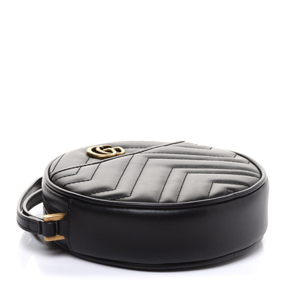 Gucci Calfskin Matelasse GG Marmont Round Wrist Wallet Black 5 of 9