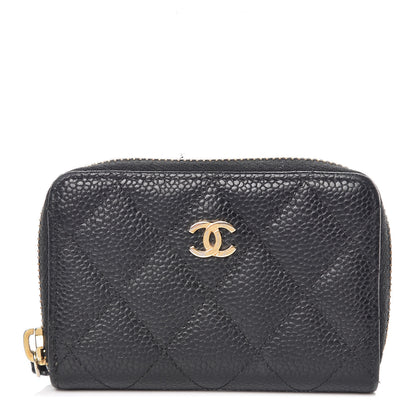 Chanel Caviar Quilted Zip Coin Purse Black 1 of 8
