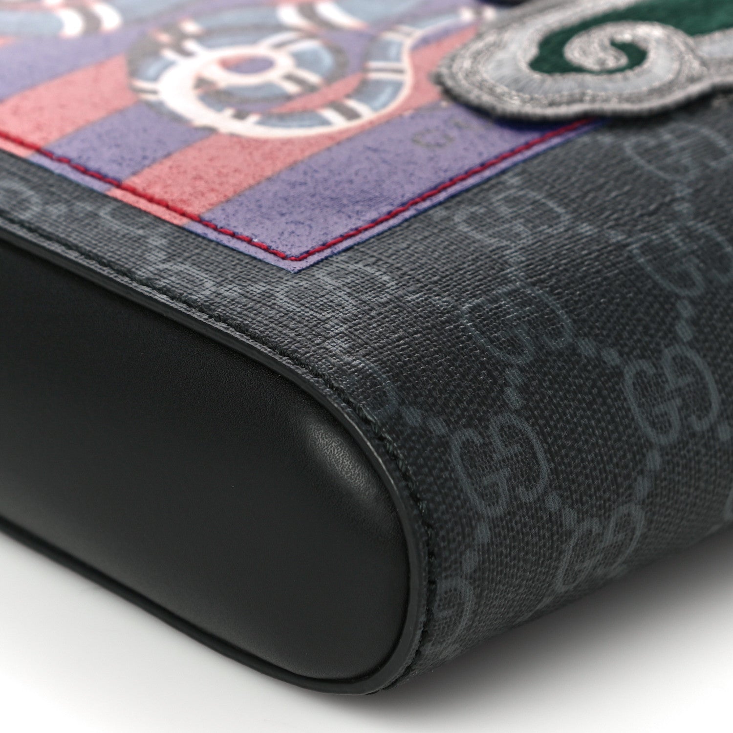 Gucci GG Supreme Monogram Night Courrier Flat Messenger Bag Black Multicolor 10 of 11