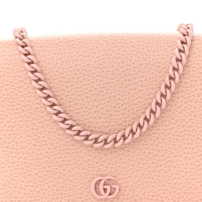 Gucci Dollar Calfskin Enamel Monochrome Mini GG Marmont Chain Wallet Perfect Pink 7 of 9