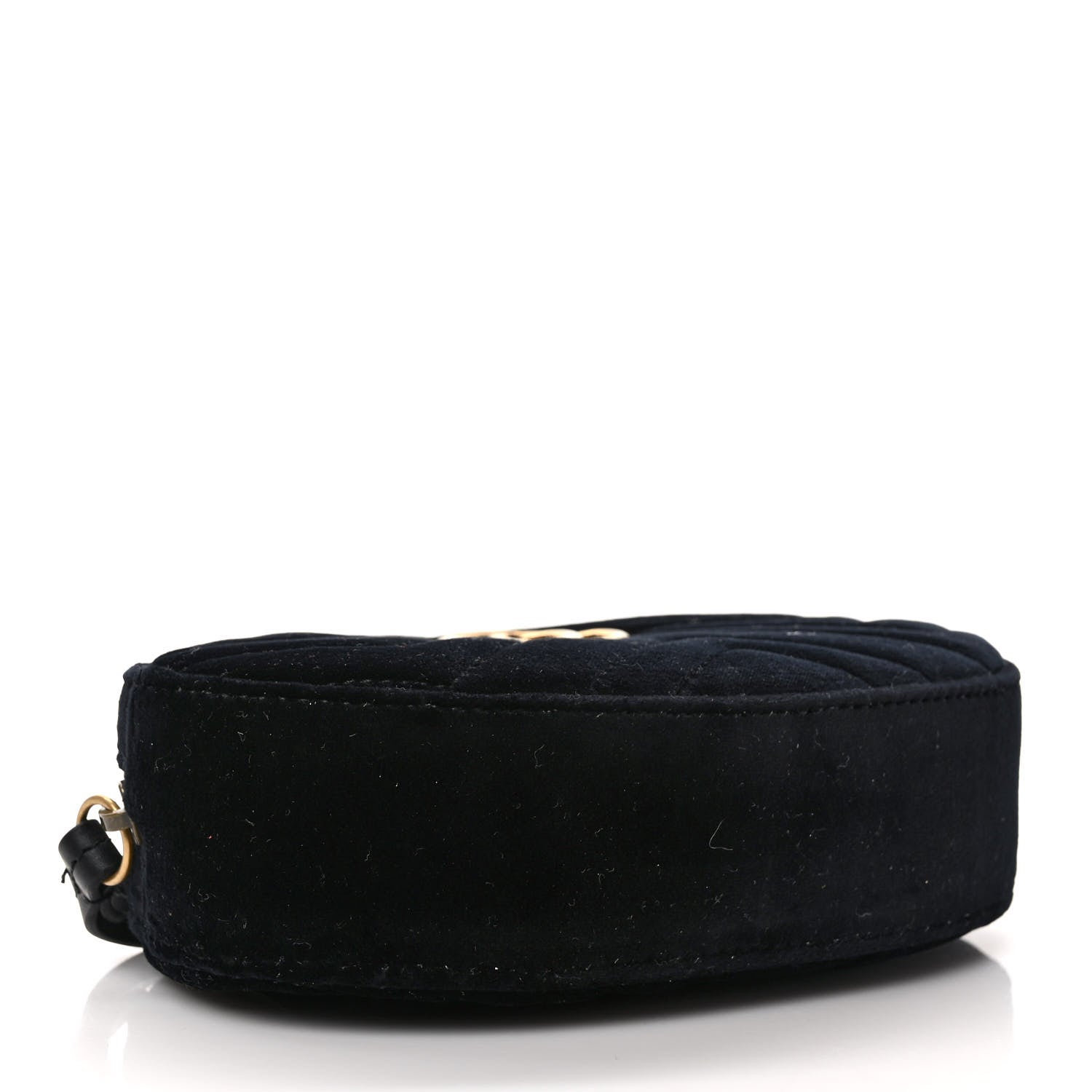 Gucci Velvet Matelasse GG Marmont Belt Bag 85/34 Black 4 of 9