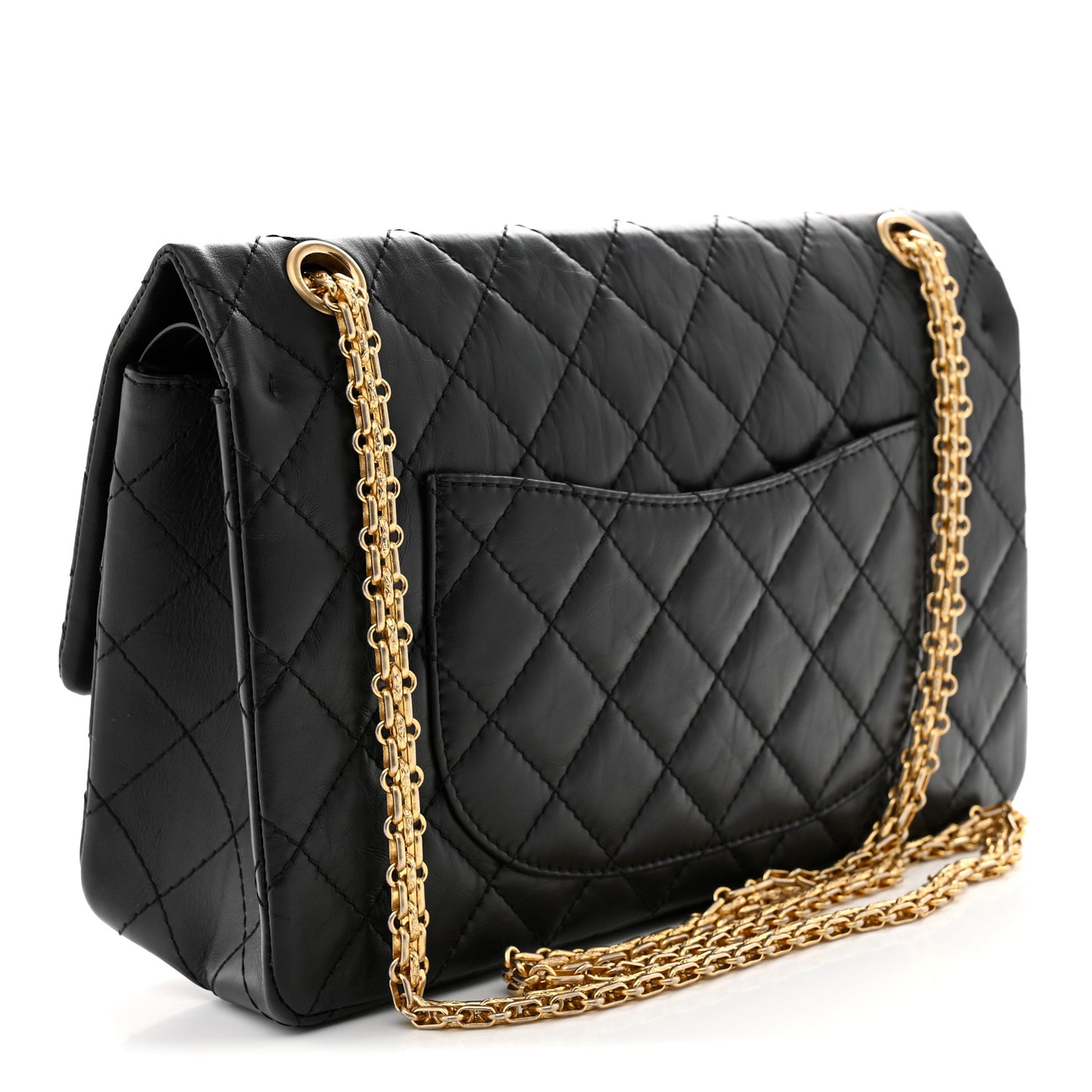Aged Calfskin Quilted 2.55 Reissue 226 Flap Black