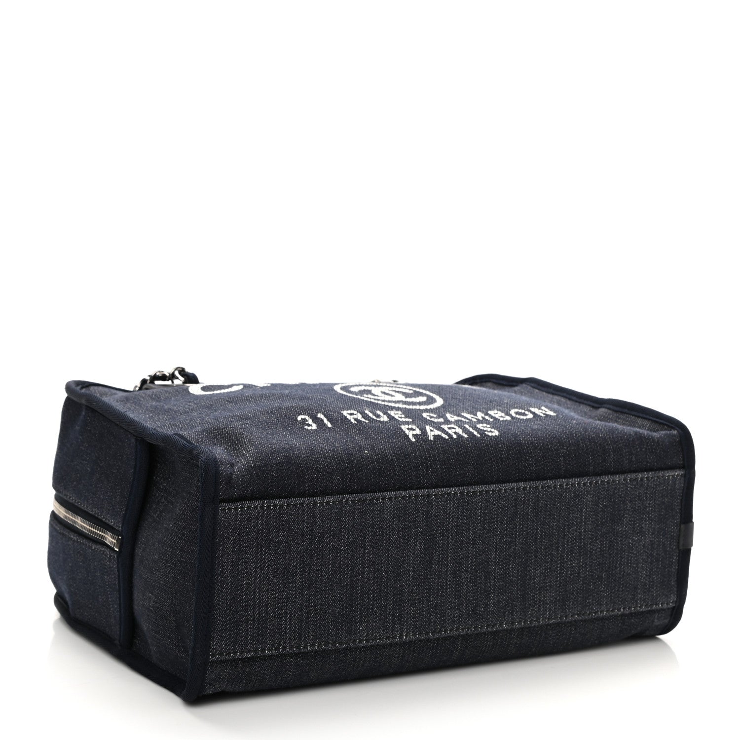 Chanel Denim Deauville Bowling Bag Dark Blue 3 of 9